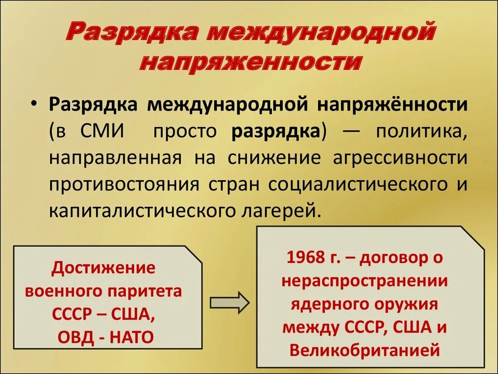 Начало международной разрядки