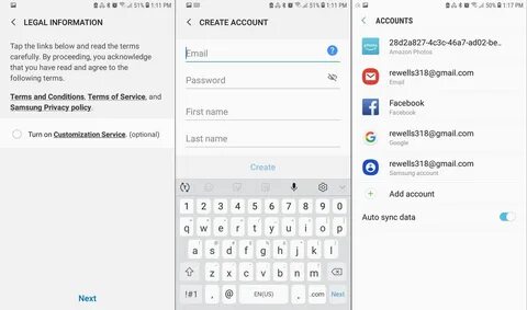 Создать учетную запись samsung на телефоне