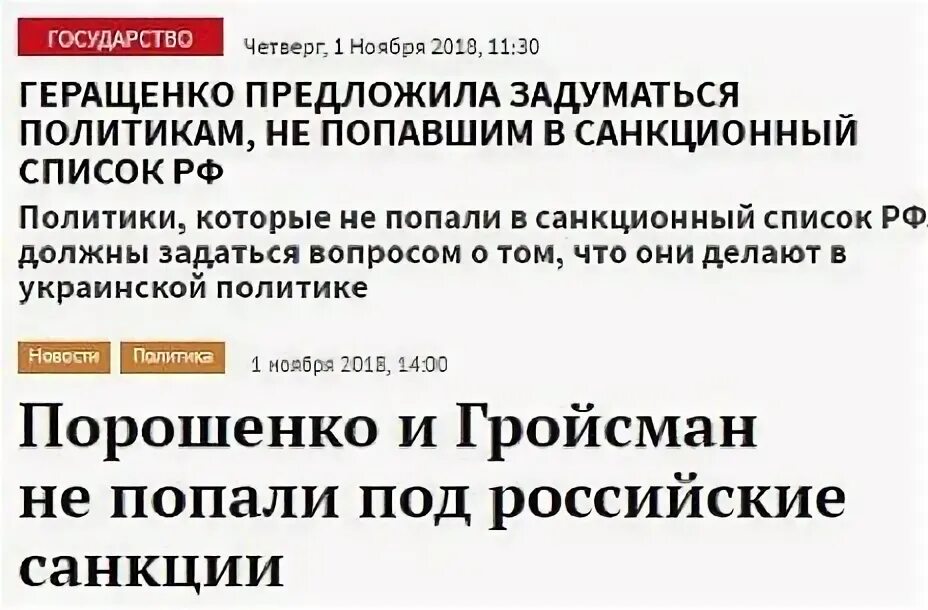 Попавших в санкционные списки