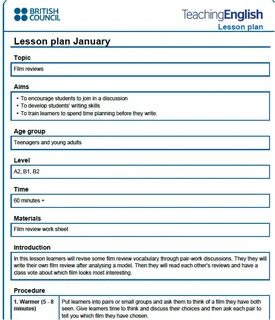 Writing lesson plans