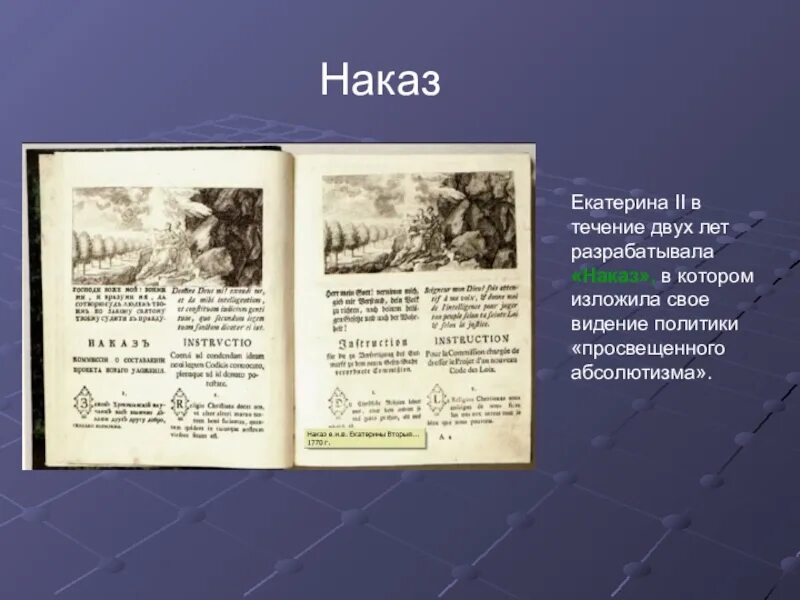 Разработка наказа уложенной комиссии дата. Наказ Екатерины 2 1767. Издание наказа Екатерины 2. «Наказ» императрицы Екатерины II.