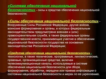 Органы обеспечивающие национальную безопасность государства