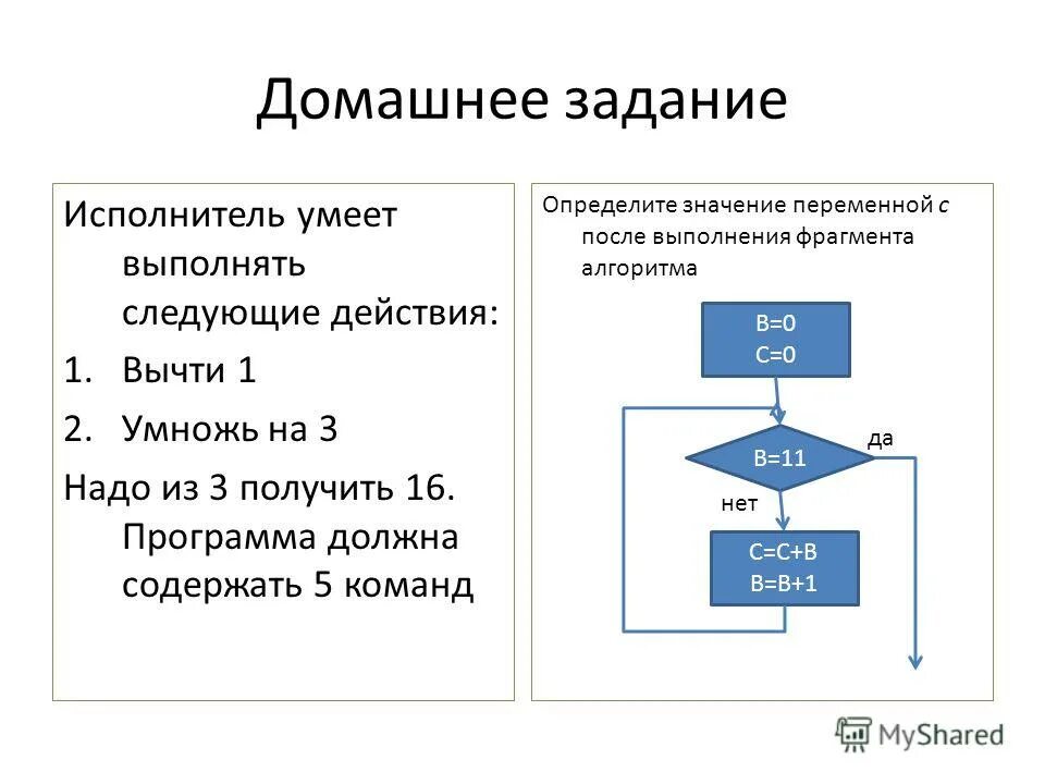 Какая команда будет выполнена после следующих действий