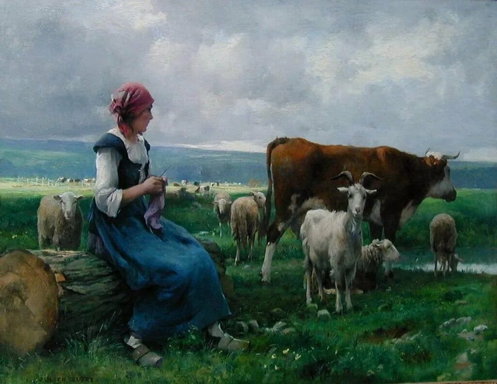 Пастух гонит стадо. Жюльен Дюпре. Жюльен Дюпре Пастушок. Жюльен Дюпре художник. Жюльен Дюпре (1851-1910).
