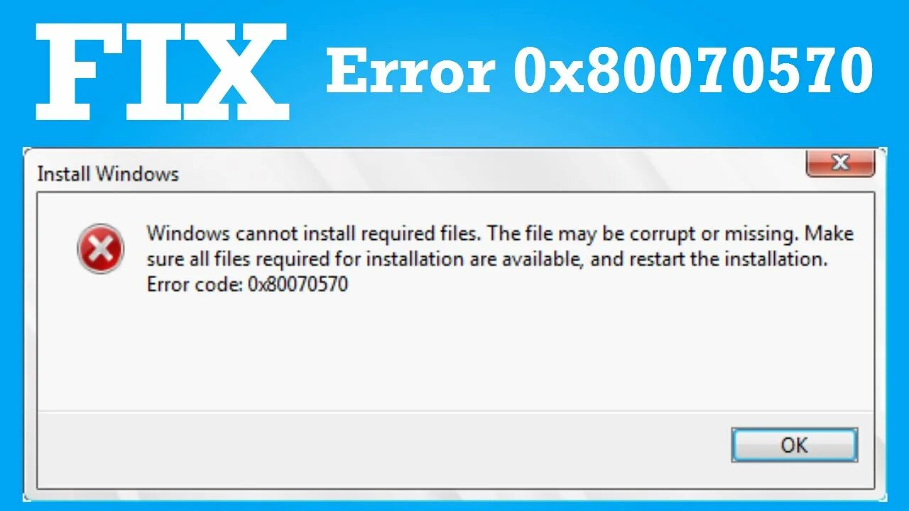 How to fix windows error. Ошибка 0x80070570. ошибка 0x. ошибка windows. ошибка виндовс 10.