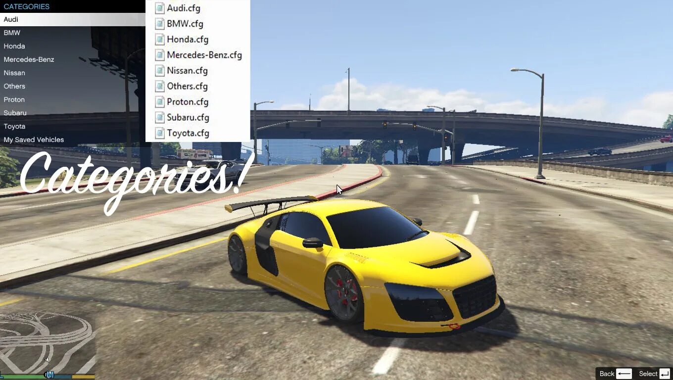 Add on car spawner menu