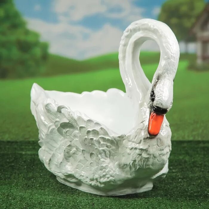 горшок для цветов в виде лебедя. кашпо лебедя. кашпо лебедя. кашпо из лебедя. кашпо лебедь.