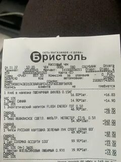 Проверка чека бристоль