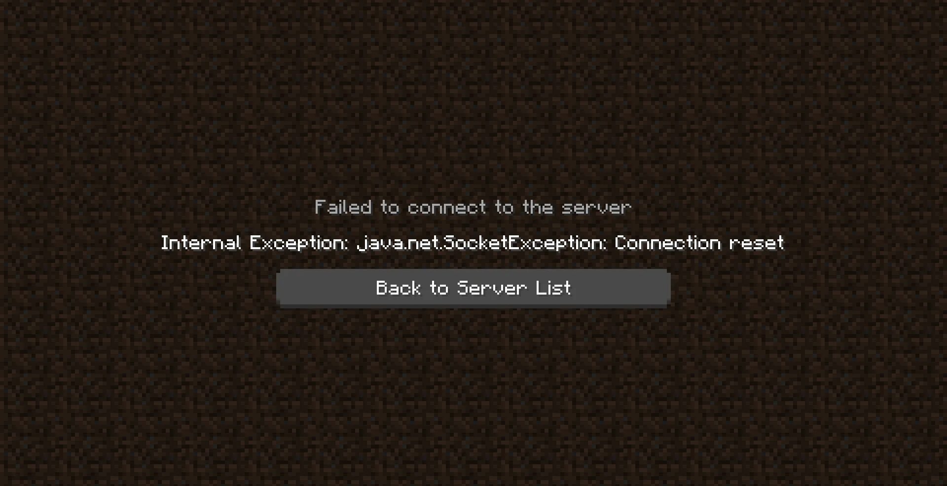 Java net socketexception connection reset minecraft