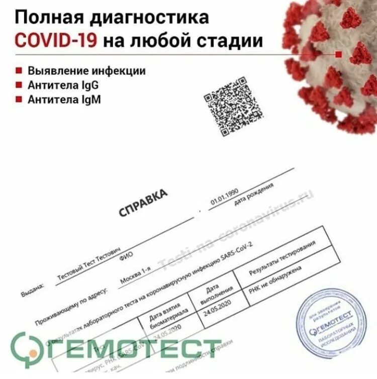 Гемотест сертификат ПЦР. Гемотест QR код. Справка с QR кодом. ПЦР тест Гемотест.
