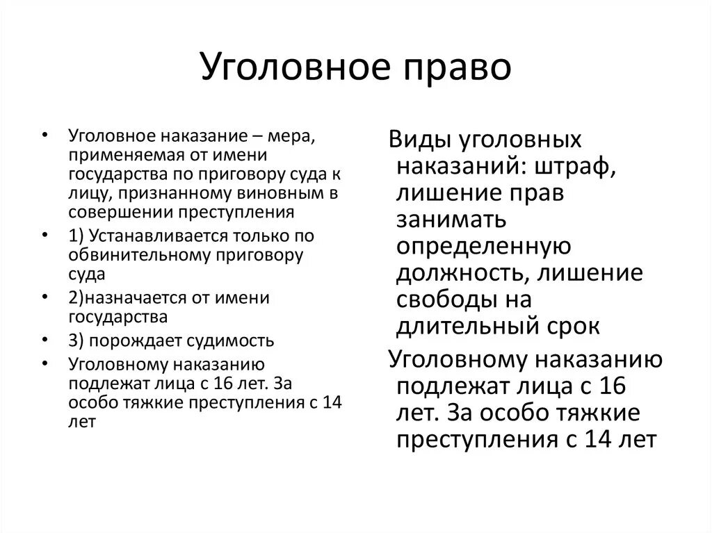 План по теме уголовное право. Уголовное право примеры из жизни.