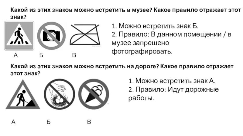 Какой знак можно увидеть в общественном транспорте. Какое правило отражает этот знак. Какой знак можно встретить в музее. Какой из этих знаков можно встретить в музее. Какие правила отражают знаки.