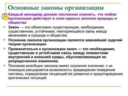 Общие законы организации это