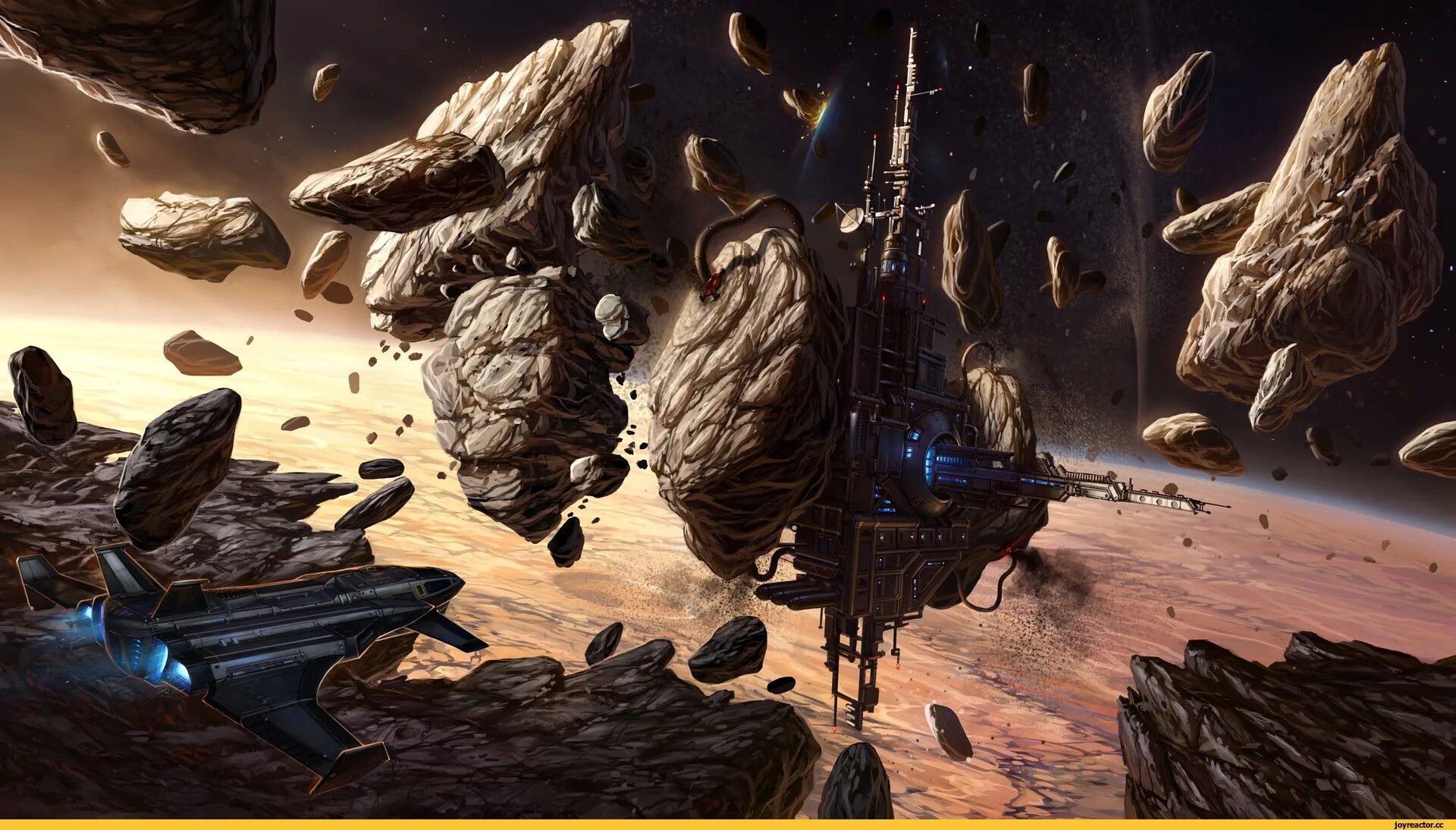 космическая база в астероиде. космическая станция в астероиде. космическая база в астероиде. космическая станция арт. добыча ресурсов в космосе.