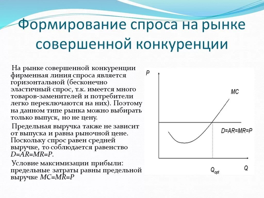 Потребитель заинтересован в сохранении рыночной конкуренции. Рынок совершенной конкуренции. Формирование цены на рынке совершенной конкуренции. Совершенная конкуренция на рынке. Спрос на продукцию совершенного конкурента это.