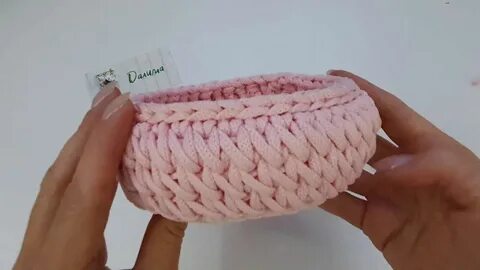 Корзиночки из шнура крючком