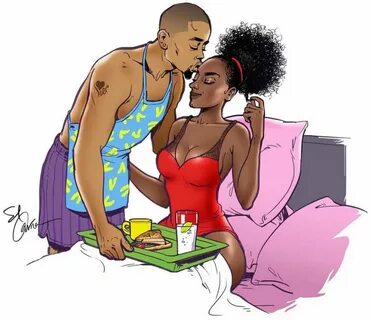 Black couple cartoon pictures