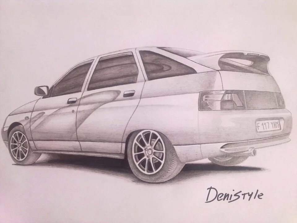 рисунок машины ваз 2112. рисунок ваз 2109 пошагово. лада приора нарисованный сзади. рисунок ваз 2112 купе сбоку. как нарисовать ладу видео.