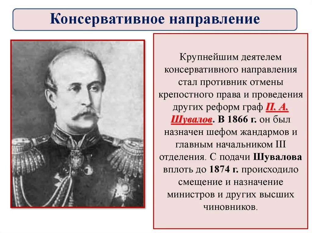 Организации консервативного направления при Александре 2. Консерваторы при Александре 2. Общественные направления при александре 3