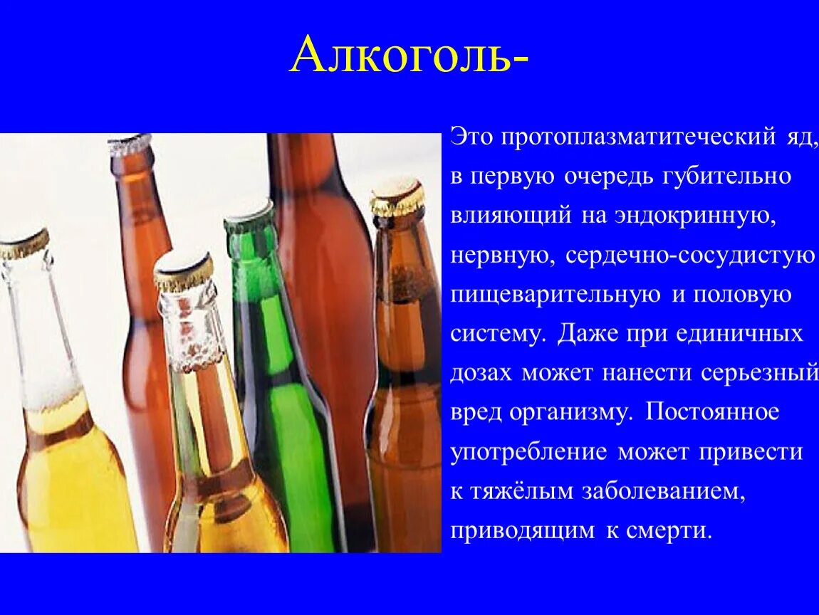 Алкоголизм классный час