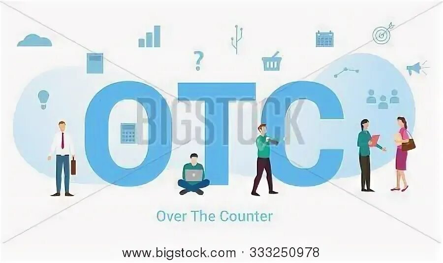 Over-the-Counter Market картинки. OTC. OTC vector.