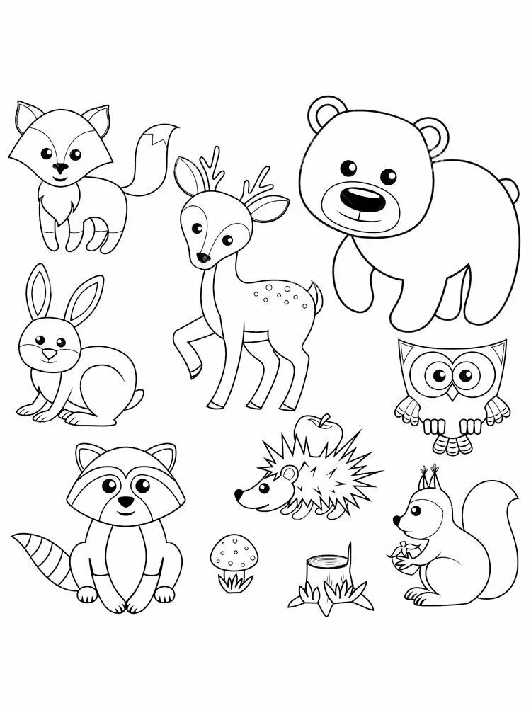 Рисунки животных для детей. Раскраски. Животные. Раскраска малышам животные. Раскраски животных для детей. Раскраска зверята распечатать