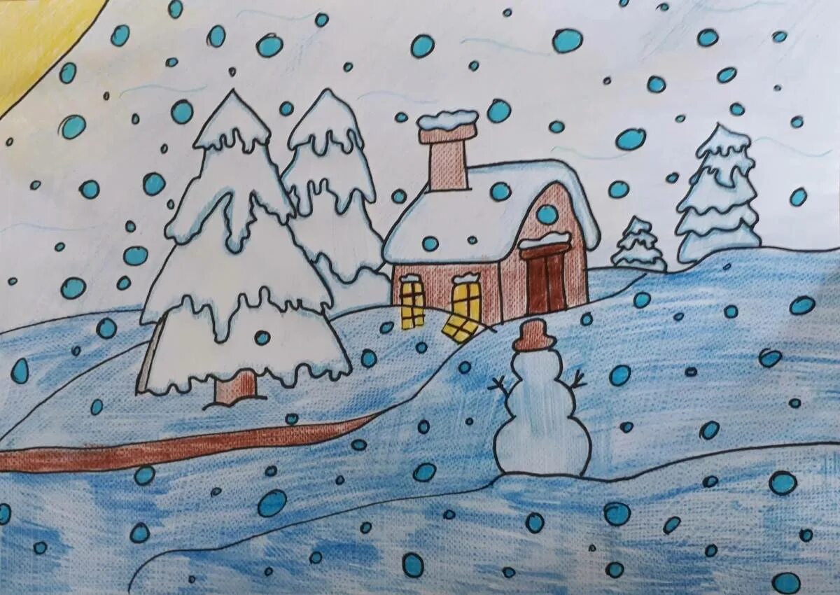 Идеи зимних рисунков