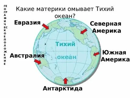 Что и где омывает тихий океан