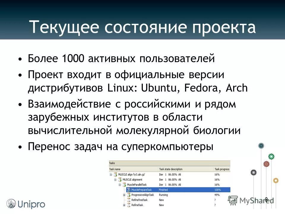текущее состояние проекта