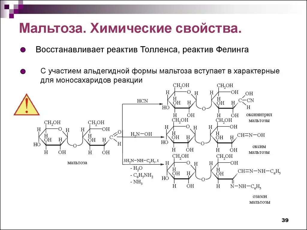 Химические свойства мальтозы