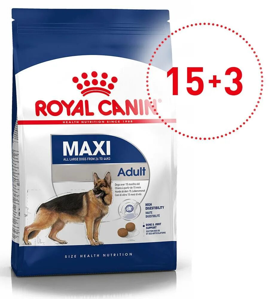 Корм royal canin maxi. Макси Эдалт Роял Канин для собак. Роял Канин немецкая овчарка Эдалт. Роял Канин для собак макси Эдалт 20кг. Роял Канин для собак 18 кг Maxi.