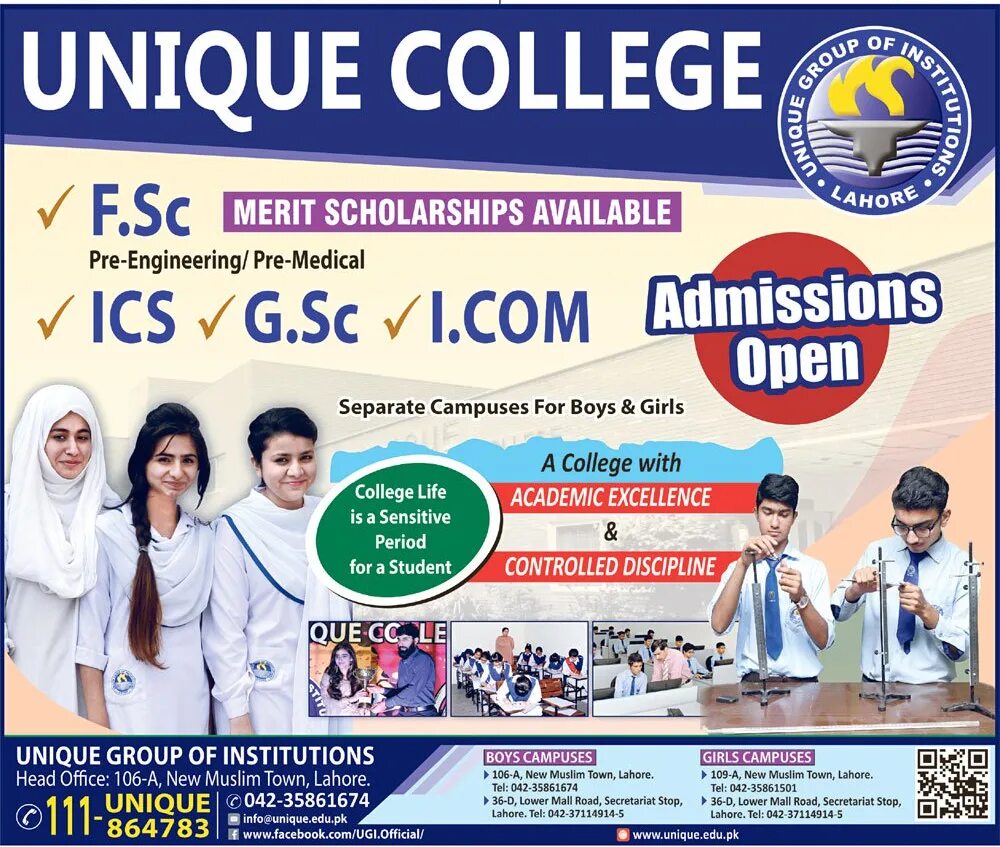 Unique group. Merit College. Merit College uz. Sayed MAVDUDI Institute Lahore.