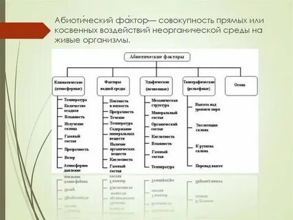 Примеры прямых факторов