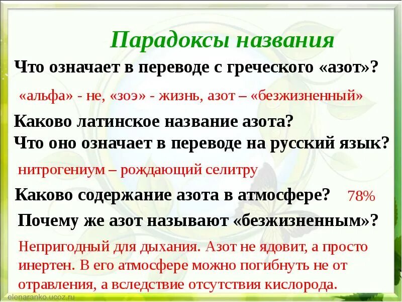 Что означает слово азот