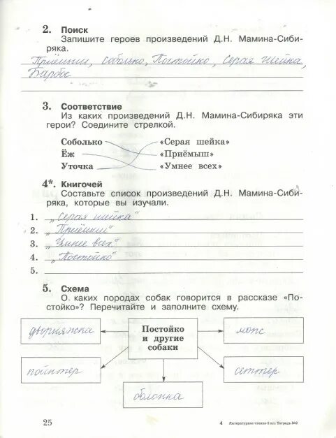 Литературное чтение 2 класс рабочая тетрадь стр 25 Ефросинина. Рабочая тетрадь по литературному чтению 3 класс Ефросинина. Готовое домашнее задание по литературе 3 класс 2 часть рабочая тетрадь. Запишите клички животных героев произведений д н Мамина Сибиряка.