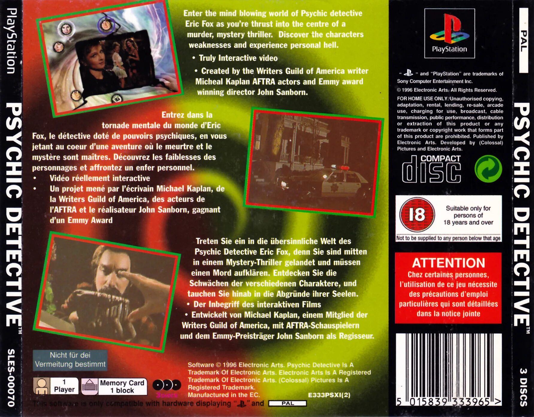 Программа передач на detective jam. Psychic Detective игра. Psychic Detective ps1. PSX детектив. The City of Lost children ps1.