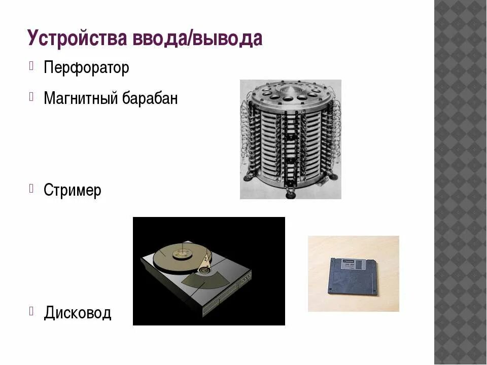 Функции устройств ввода вывода. Устройства ввода и вывода. Жесткий диск устройство ввода. Стример устройство ввода или вывода. Перфоратор устройство ввода вывода.