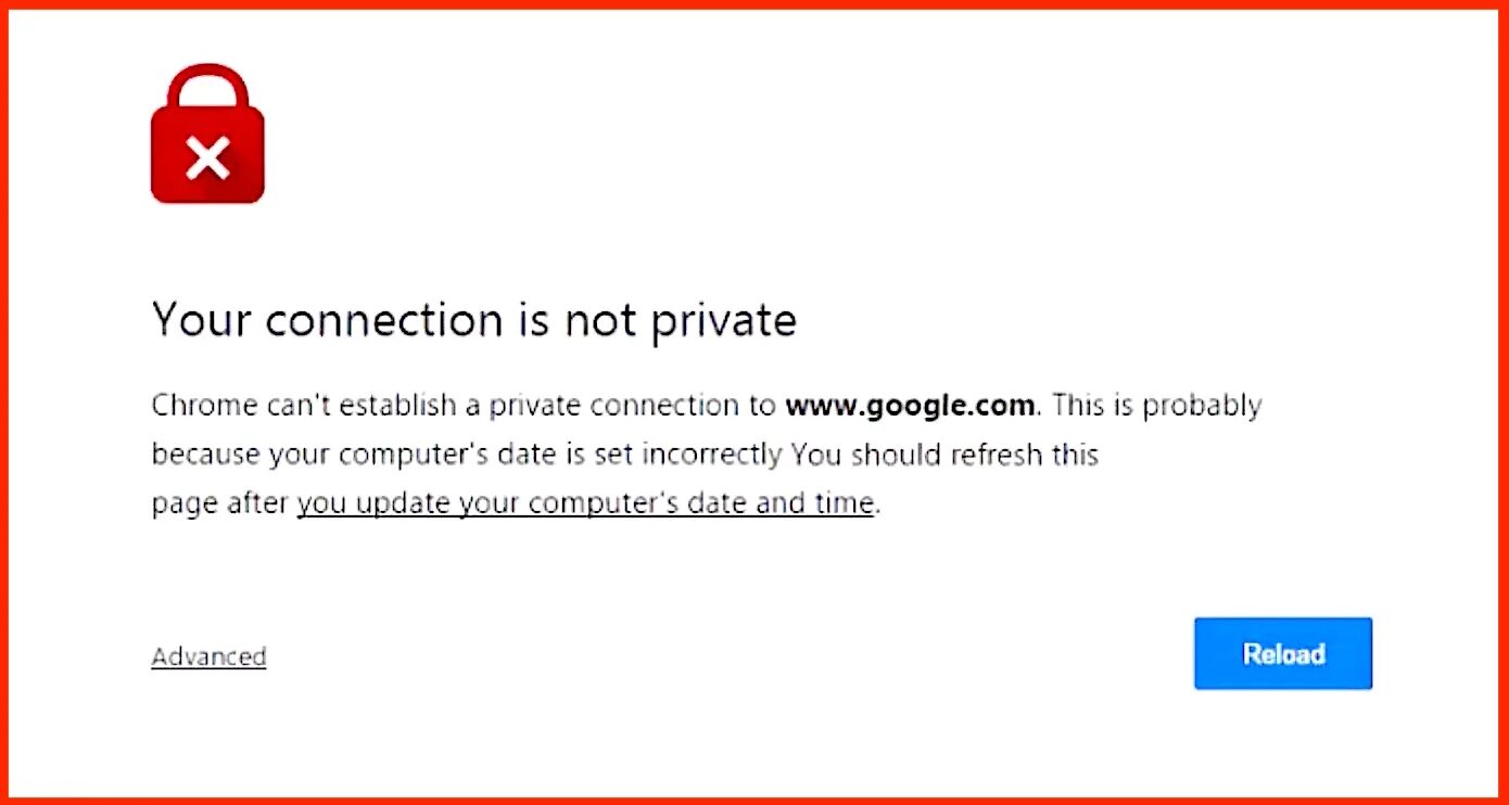 Your connection is not private. Ошибка Invalid connection. Ваше подключение не является приватным. Your connection isn't private.