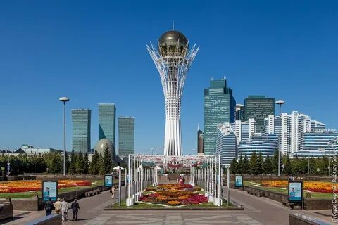 Walking through the center of Astana.