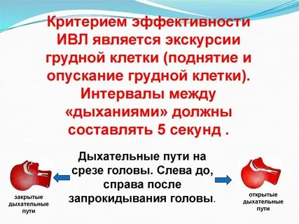 Критерием эффективности проводимой искусственной вентиляции легких является