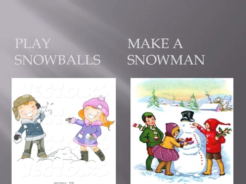 Making snowballs. Making snowballs