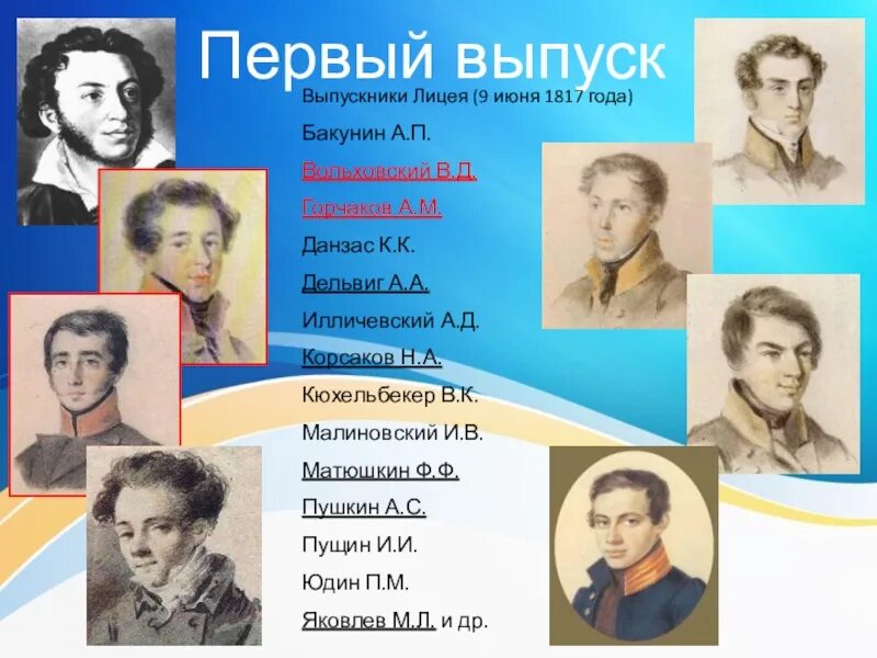 Лицеисты пушкинского выпуска