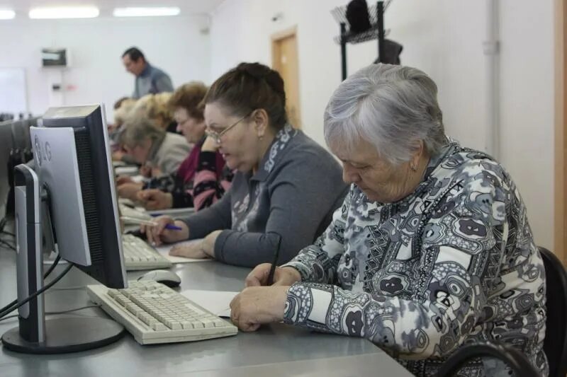 Работа пенсионерам в набережных челнах. Компьютерная грамотность для пожилых. Пенсионеры на компьютерных курсах. Компьютер для пожилых компьютерная грамотность. Пенсионеры и компьютер.