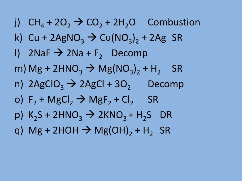 Mg hcl h. MG(no3)2. Ag2o AG agno3 AGCL AG ag2s. MG+2hcl mgcl2+h2. MG+2f mgf2.