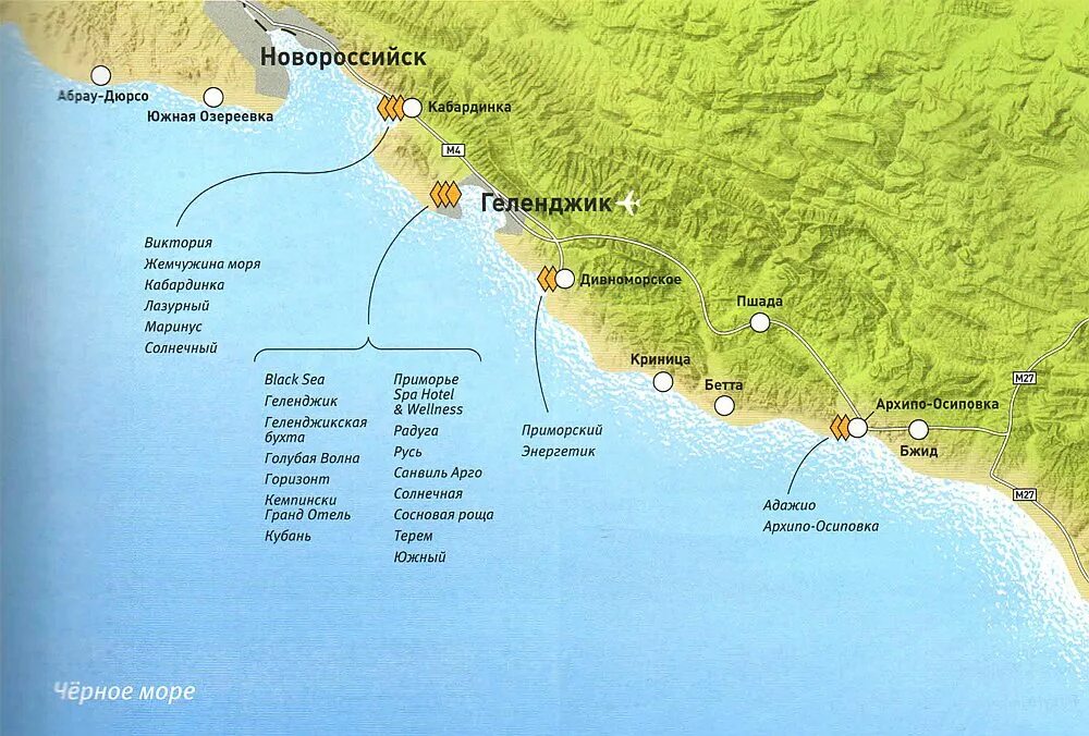 Черноморское побережье краснодарского санатории. Карта побережья в районе Геленджика. Кабардинка карта побережья.