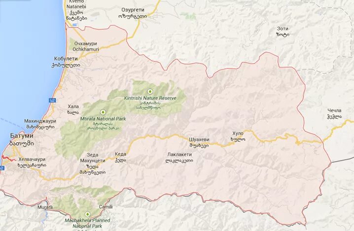 Карта грузии подробная на русском. Аджария на карте Грузии. Грузия Абхазия Аджария на карте. Карта Аджария побережья. Граница Аджарии и Грузии на карте.