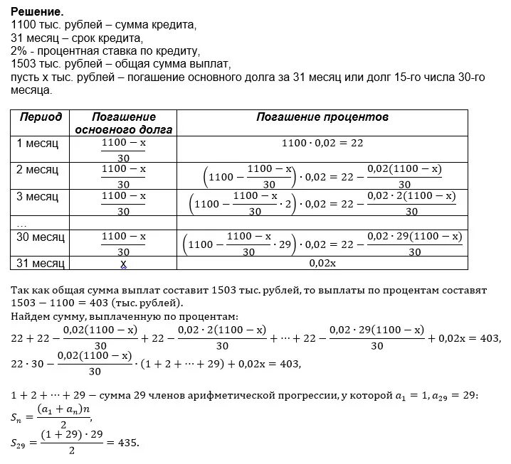 Тыс руб мес. На одну и ту же сумму меньше долга. 15 Декабря планируется взять кредит на n 1 месяцев. 15 Декабря планируется взять кредит в банке на сумму 1100 на 31 месяц. 15 Декабря планируется взять в кредит.