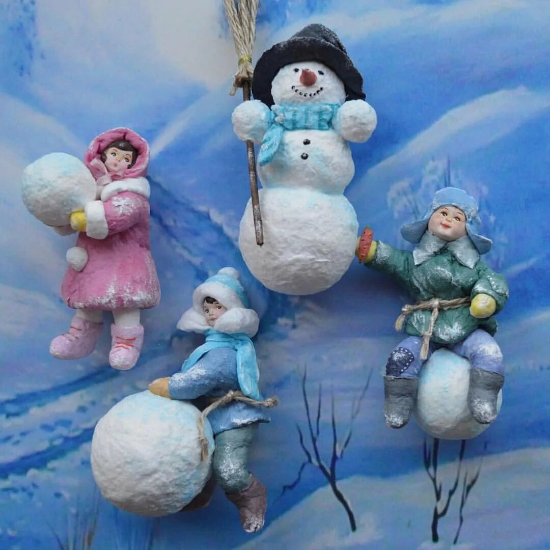 Ватная игрушка снеговик своими руками