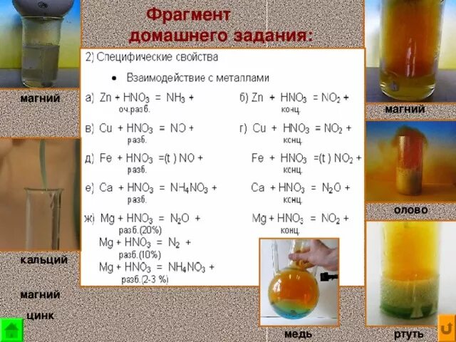 Ртуть с разбавленной азотной кислотой