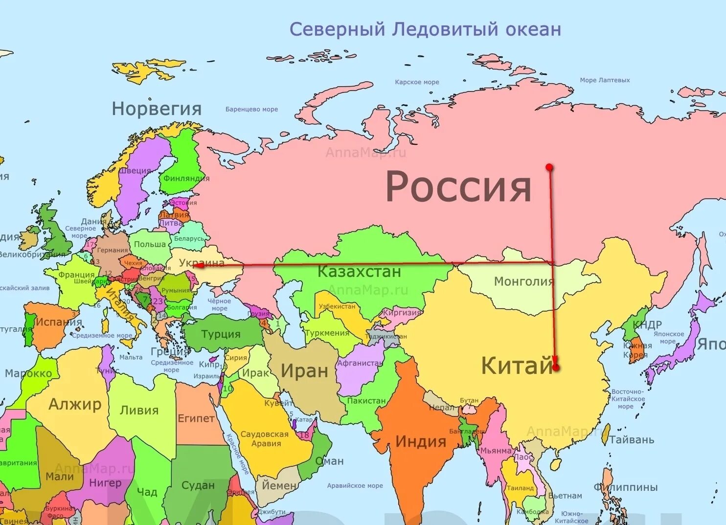 7 стран евразии. Политическая карта Евразии со странами. Политическая карта Евразии со странами на русском. Индия и Россия на карте.